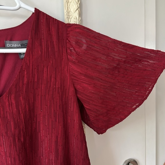 DONNA RICCO | Red Flutter Sleeve V-Neck Maxi Sundress - Picture 8 of 16